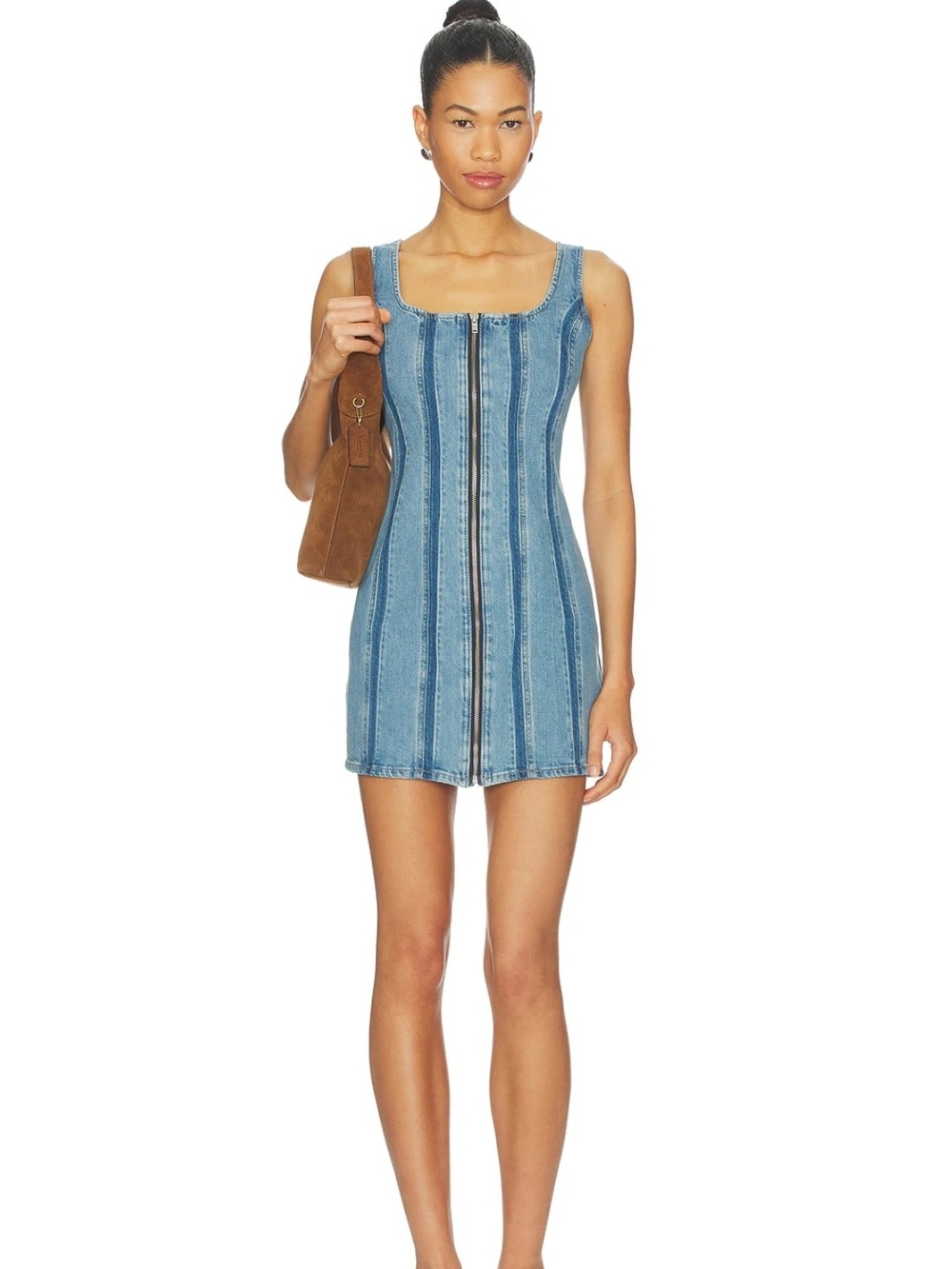 Levi's Women's XS Seamed Zip Dress Sleeveless Mini Country Concert Festival